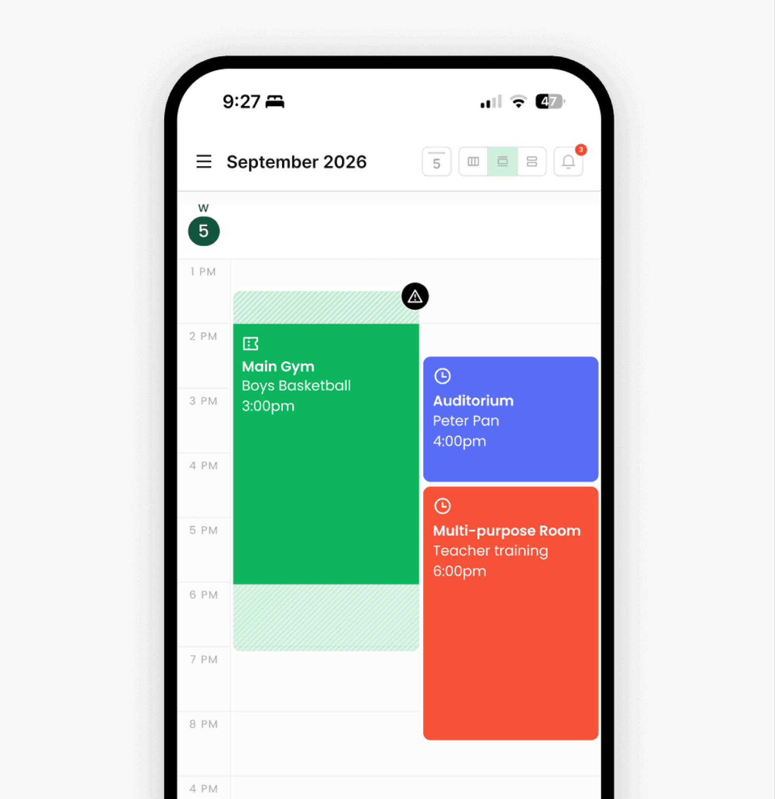 The shared calendar on mobile