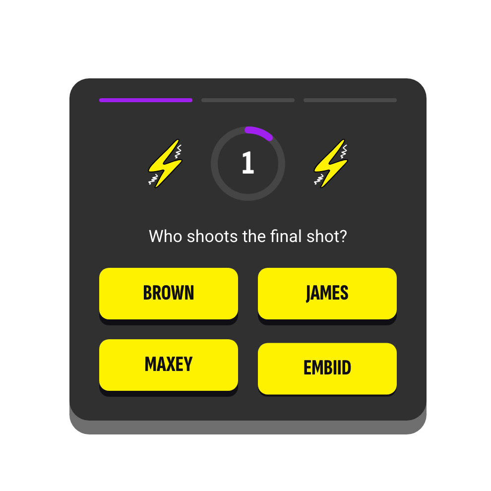 The live trivia card: who shoots the final shot?