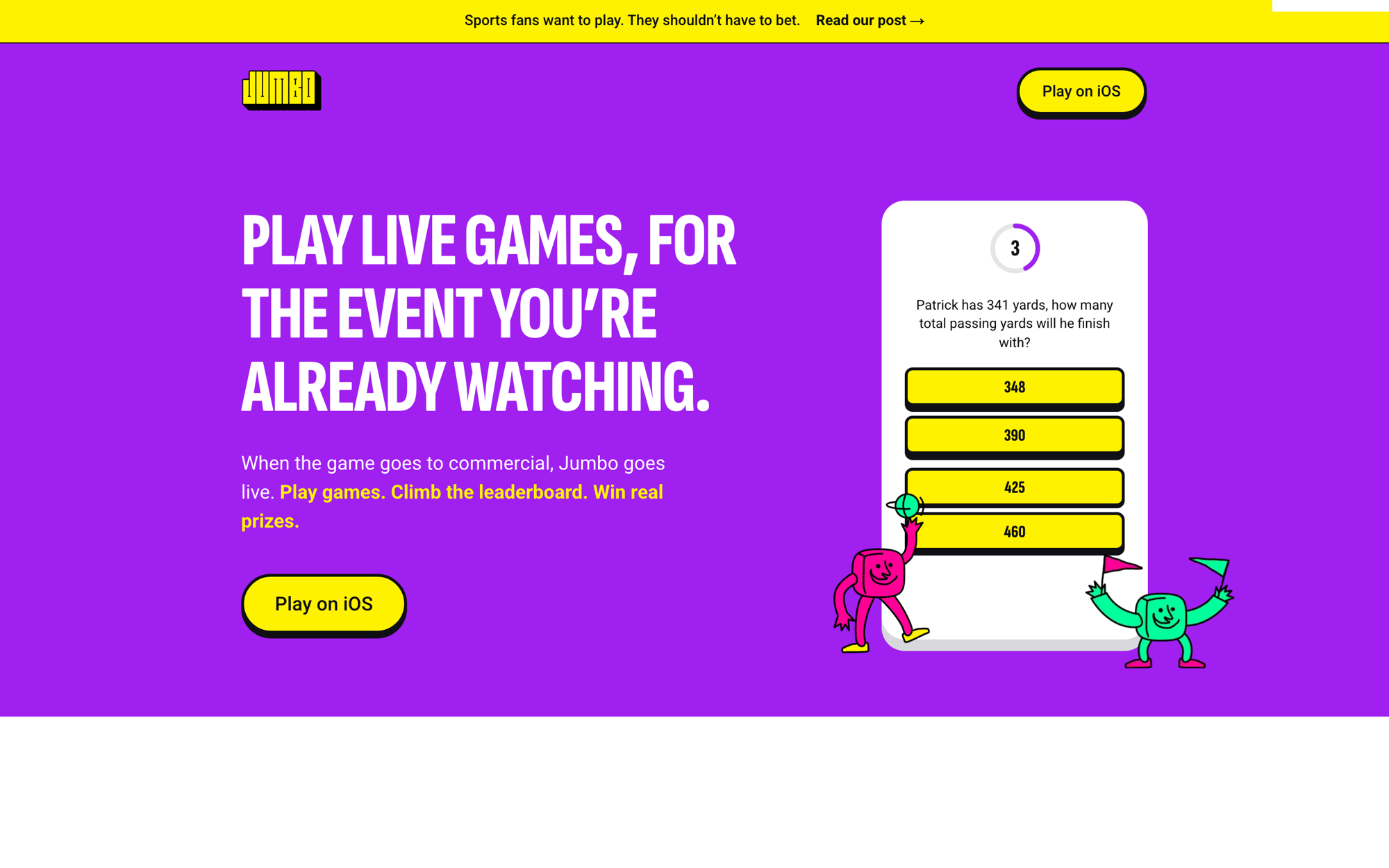 playjumbo.com: play live games for the event you're already watching